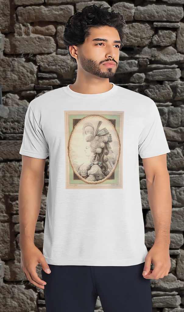 "Marie Antoinette - Etching" T-Shirt Unisex (Small, White)