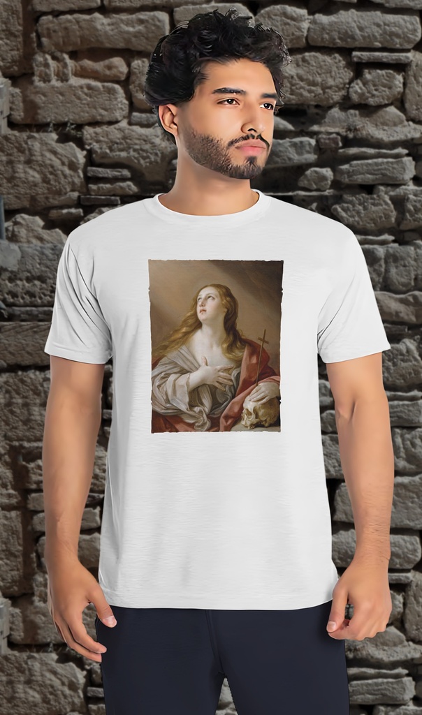 "Mary Magdalene" by Guido Reni T-Shirt Unisex (Small, White)