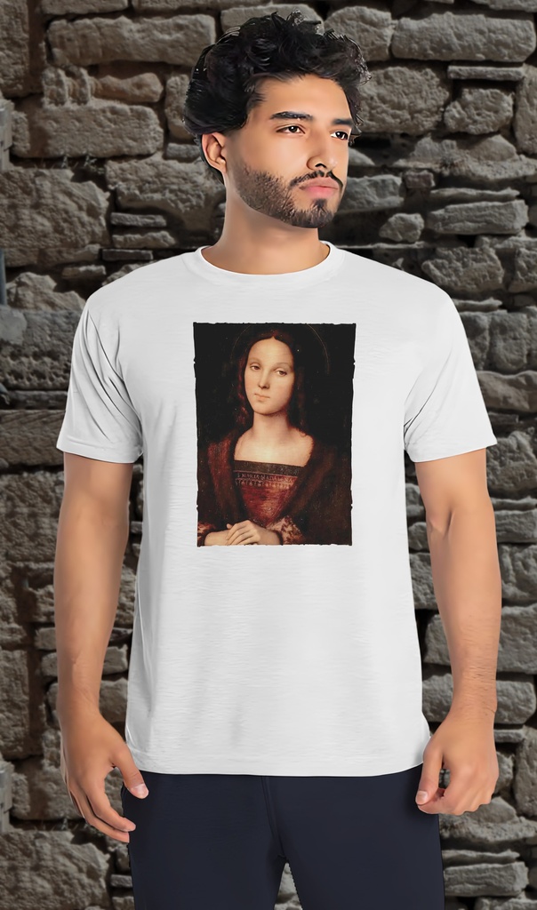 "Mary Magdalene" by Pietro Perugino T-Shirt Unisex (Small, White)