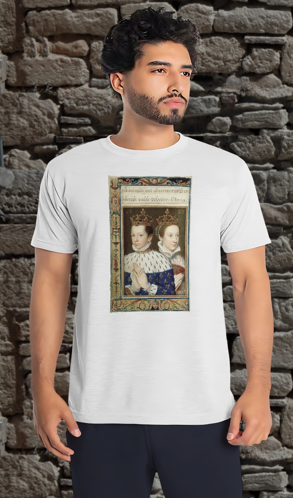 "Mary Queen of Scots and Francis II" T-Shirt Unisex (Small, White)