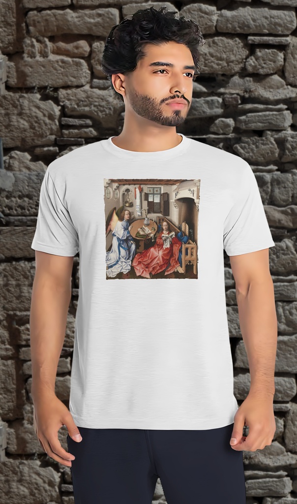 "Merode Alterpiece - Detail" T-Shirt Unisex (Small, White)