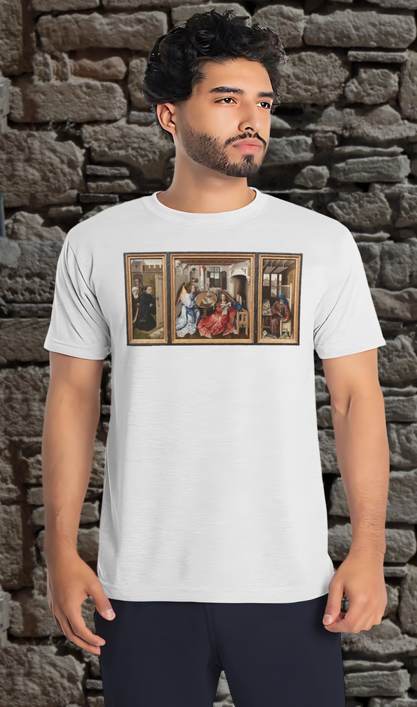 "Merode Alterpiece" T-Shirt Unisex (Small, White)