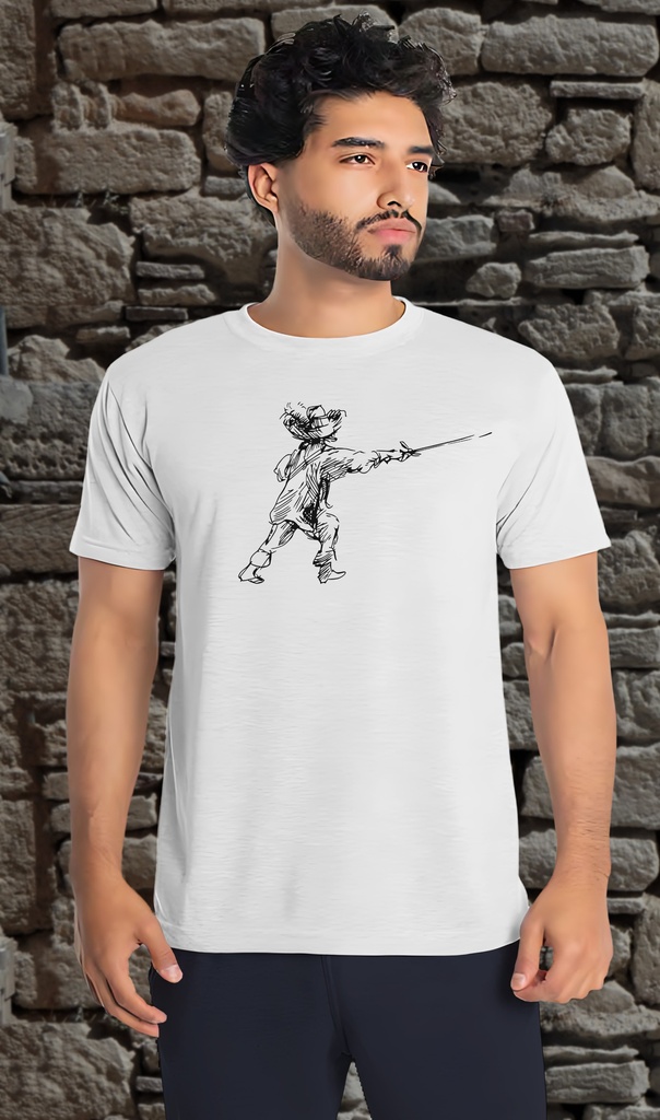 "Musketeer with Sword Sketch" T-Shirt Unisex