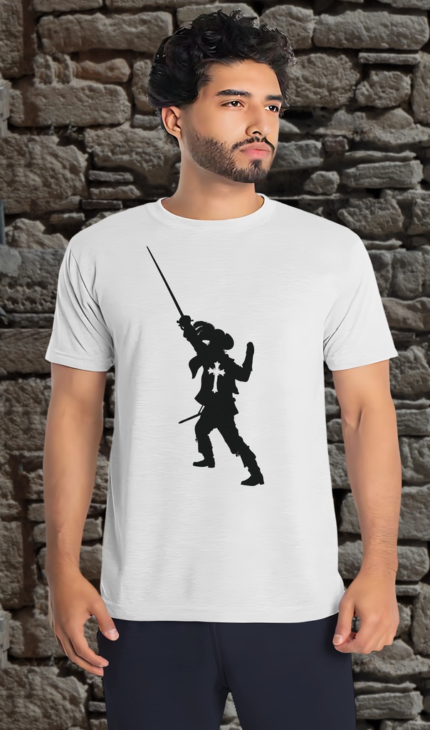 "Musketeer" T-Shirt Unisex (Small, White)