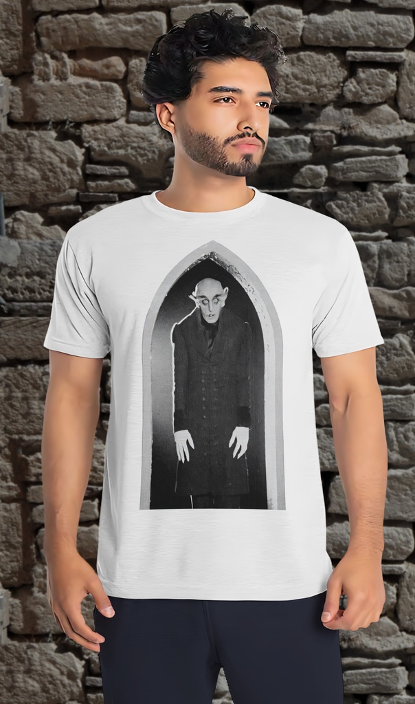 "Nosferatu at the Door" T-Shirt Unisex (Small, White)