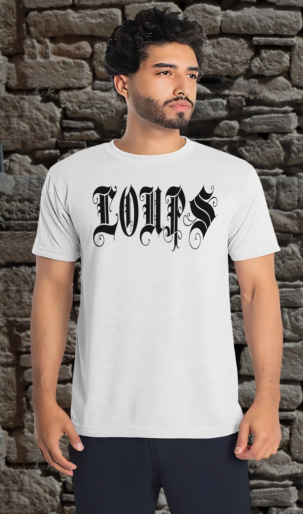 "Loups" T-Shirt Unisex (Small, White)