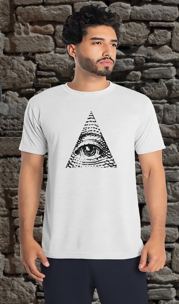 "Masons Pyramid" T-Shirt Unisex (Small, White)