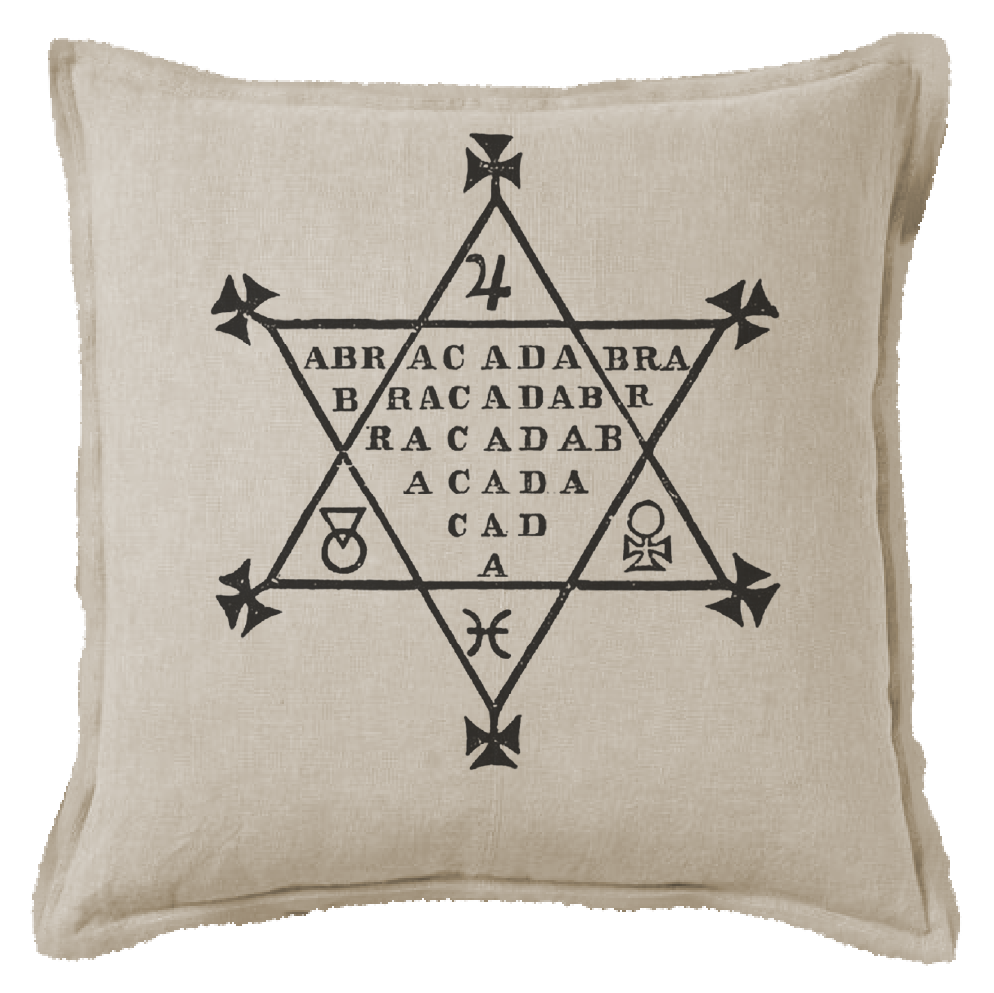 "Abracadabra" Canvas Cushion (Natural)