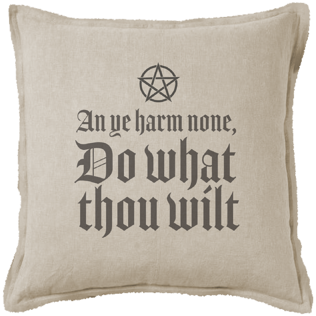 "Do What Thou Wilt" Canvas Cushion (Natural (Cushion))