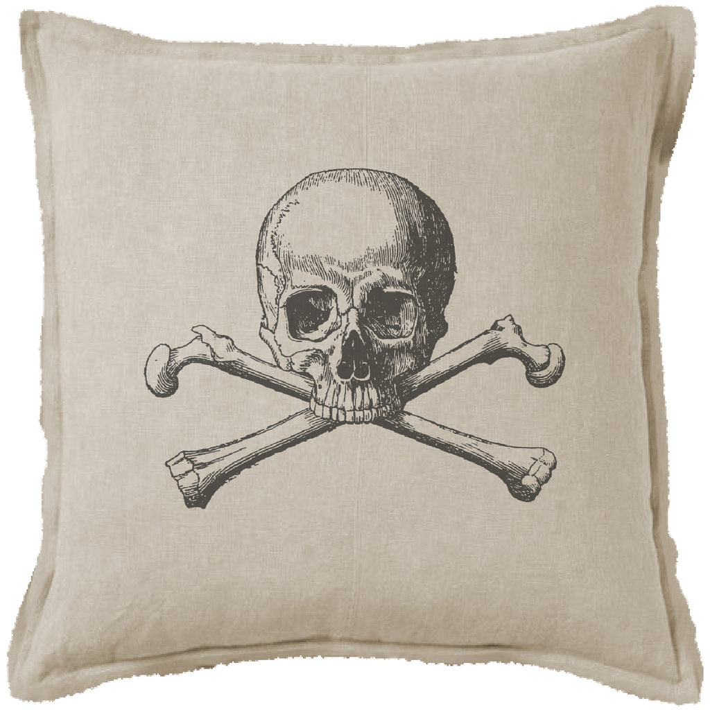 "Skull" Canvas Cushion (Natural)