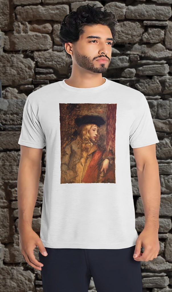 "Unknown Lady" by Goupil, Léon Lucien T-Shirt Unisex (Small, White)