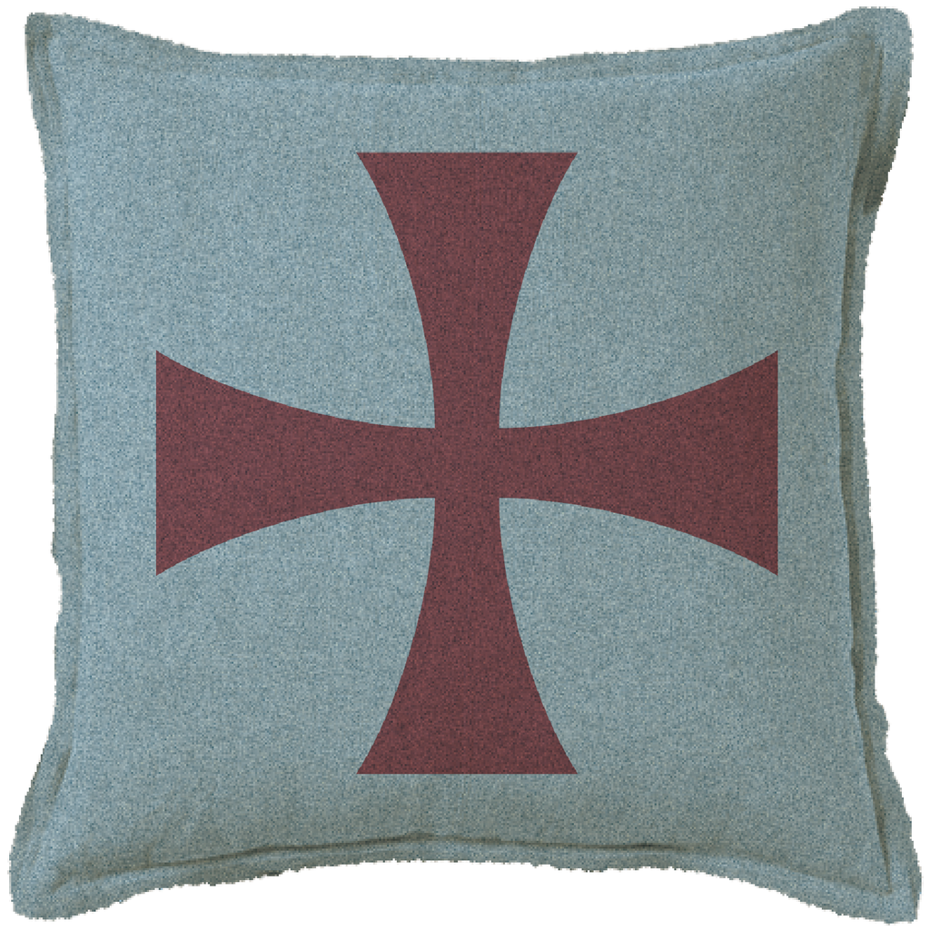 "Templar Cross" Canvas Cushion (Blue)