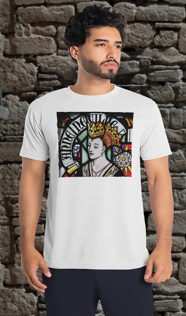 "Anne Neville Stained Glass" T-Shirt Unisex (Small, White)