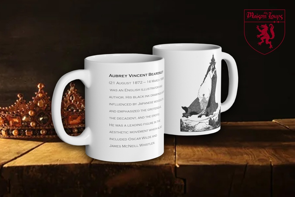 "The Ascension Of St. Rose Of Lima (1896)" by Aubrey Beardsley Mug (White)