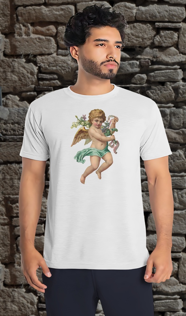 "Cherub 2" T-Shirt Unisex (Small, White)