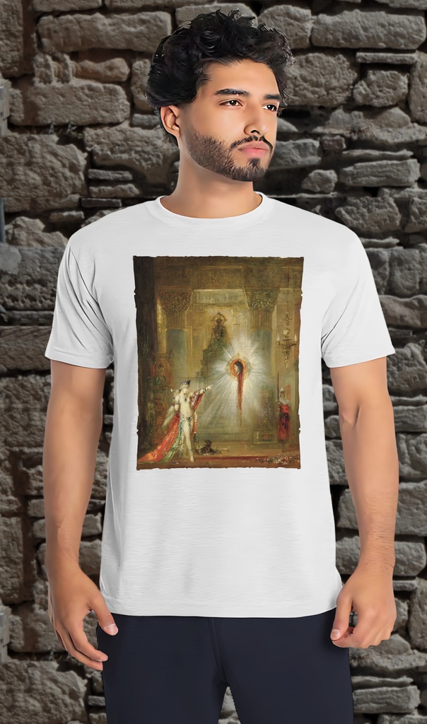 "L'Apparition" by Gustave Moreau T-Shirt Unisex (Small, White)