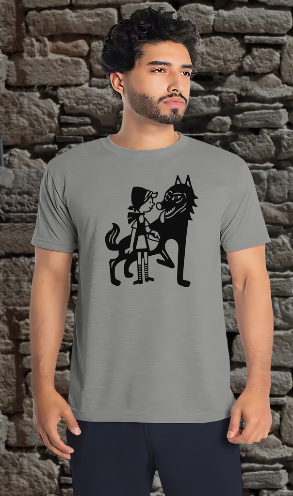 "Little Red Riding Hood and Wolf Cartoon" T-Shirt Unisex