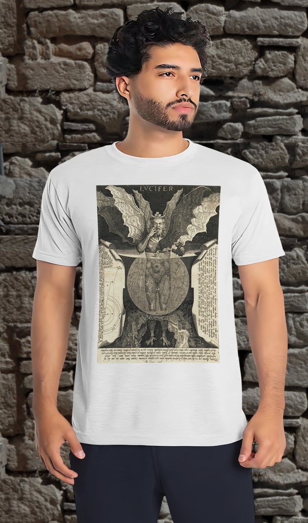 "Lucifer" T-Shirt Unisex (Small, White)