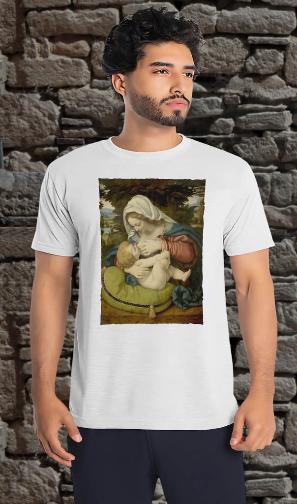 "Madonna" by Andrea Solario T-Shirt Unisex (Small, White)