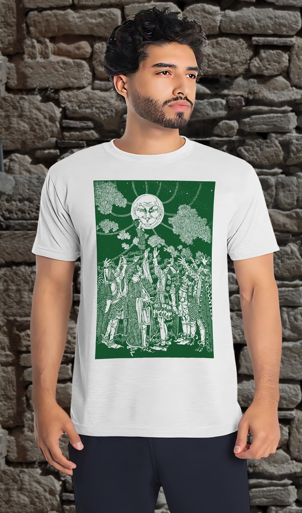 "Pagan Moon" T-Shirt Unisex (Small, White)