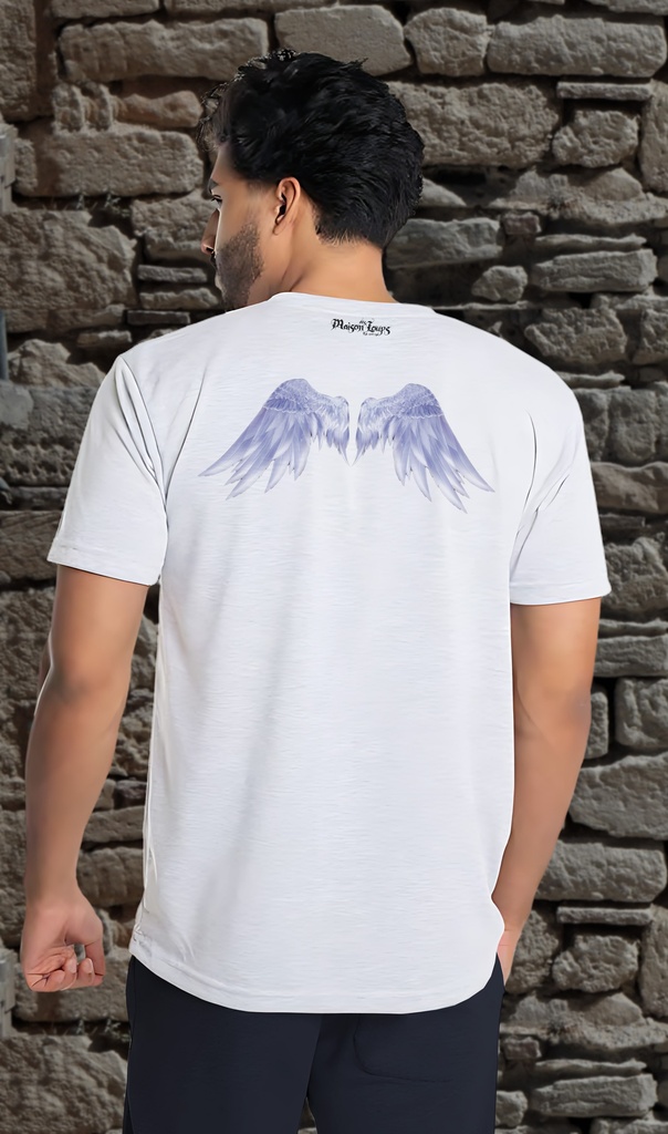 "Wings Pale Purple" T-Shirt Unisex (Small, White)