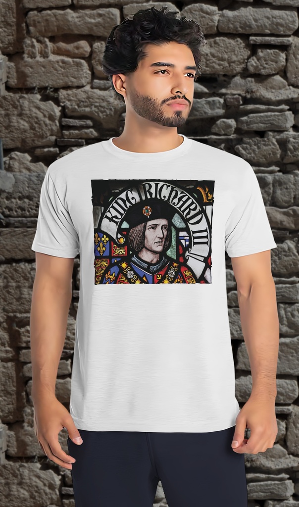 "Richard III - Stained Glass" T-Shirt Unisex (Small, White)