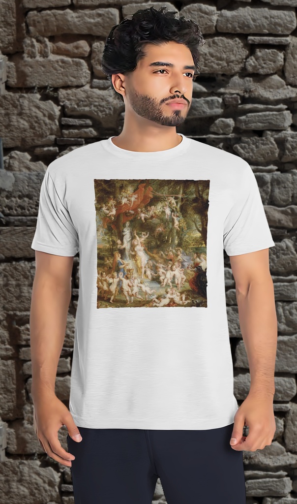 "The Feast of Venus" by Rubens T-Shirt Unisex (Small, White)