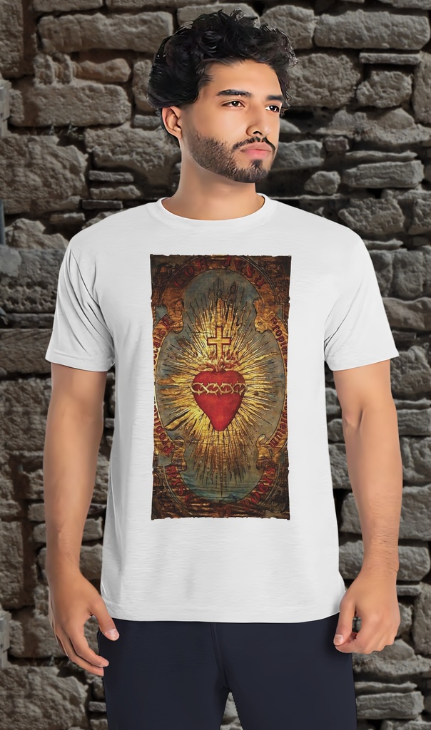 "Sacred Heart Cloth" T-Shirt Unisex (Small, White)