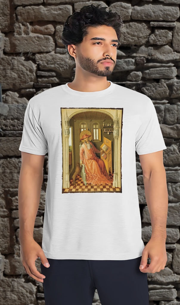 "Saint Jerome in his Study" T-Shirt Unisex (Small, White)