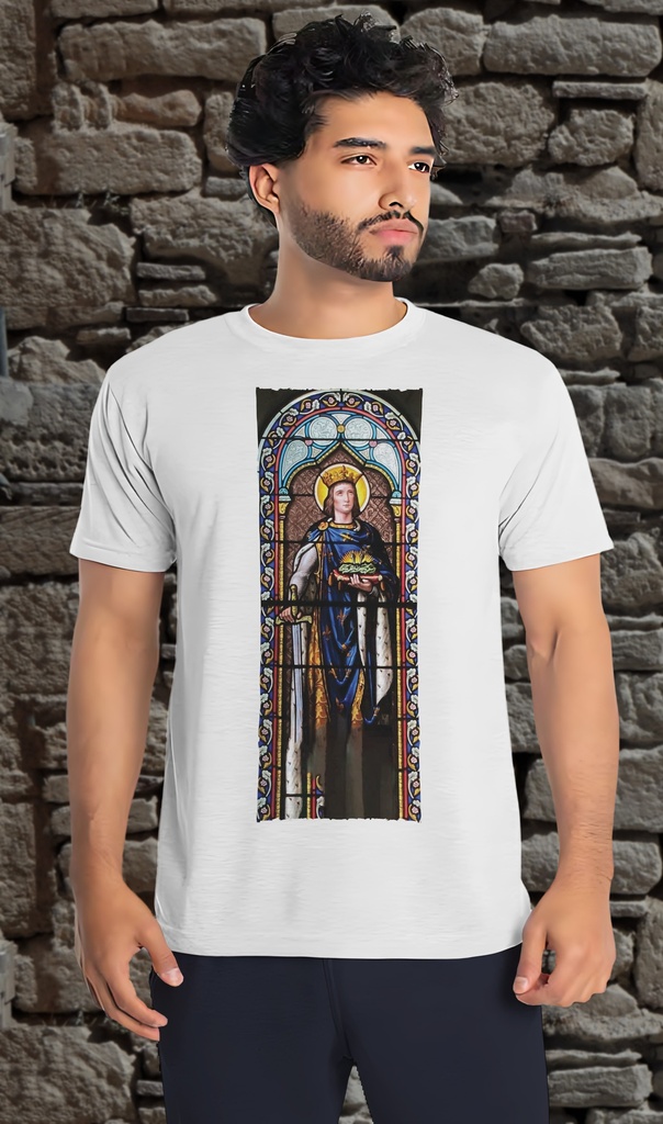 "Saint Louis IX" T-Shirt Unisex (Small, White)