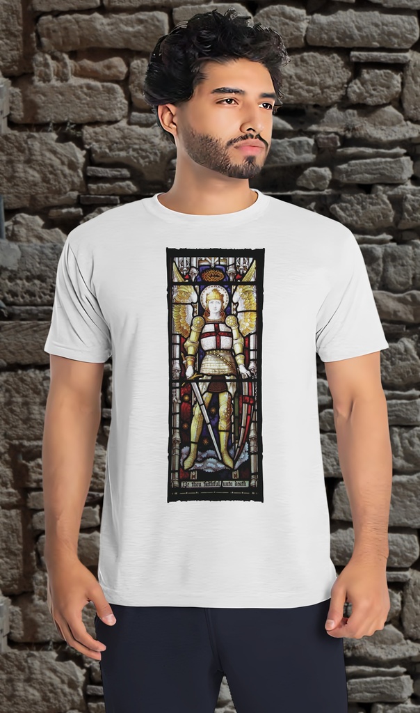 "Saint Michael" T-Shirt Unisex (Small, White)