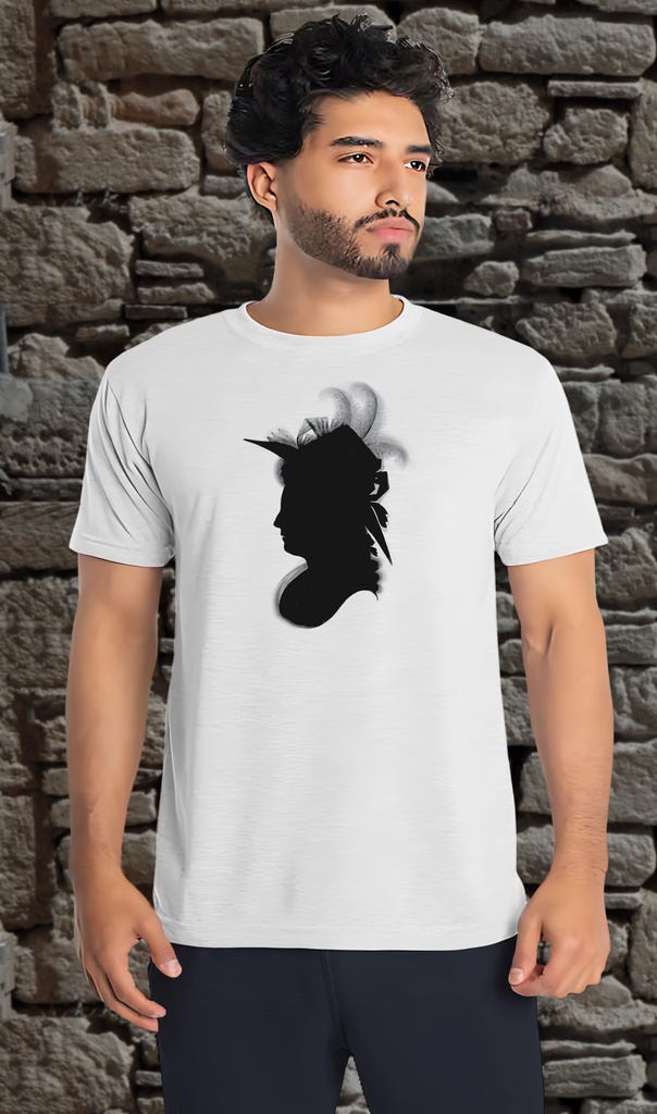 "Cameo Silhouette 3" T-Shirt Unisex (Small, White)