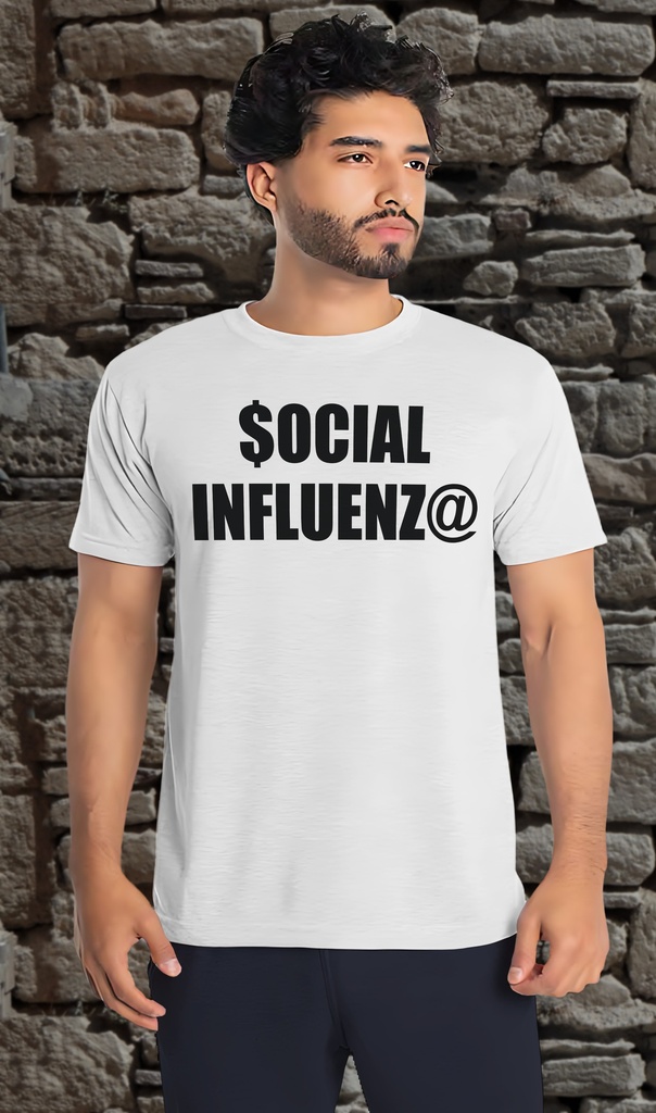 "Social Influenza" T-Shirt Unisex (Small, White)