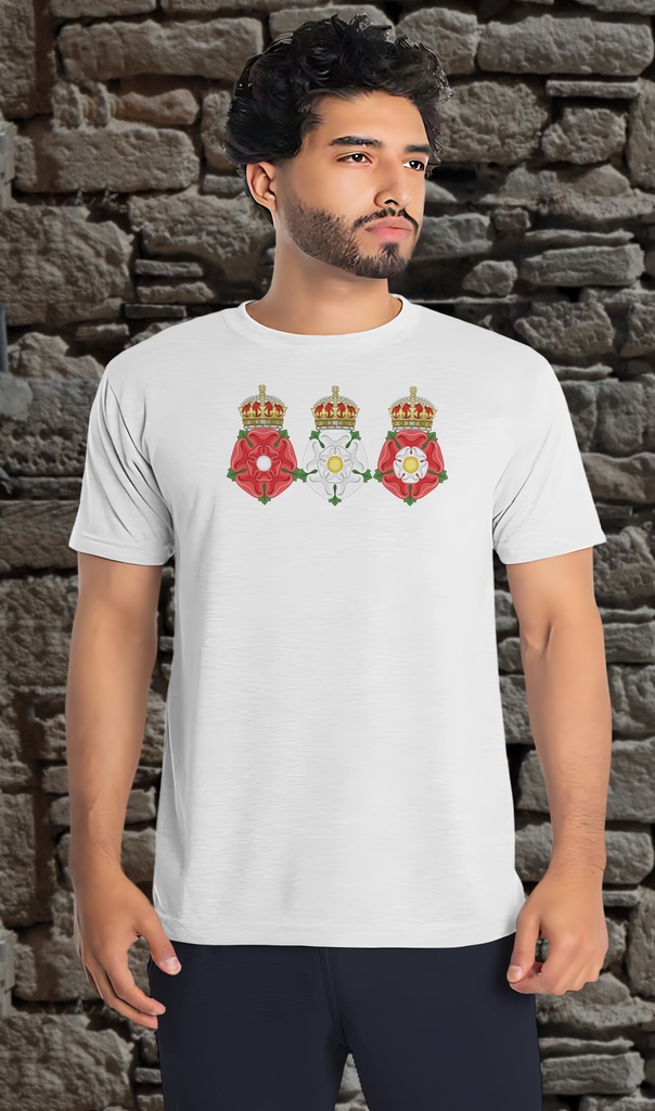 "Tudor and York Rose Crowned" T-Shirt Unisex (Small, White)