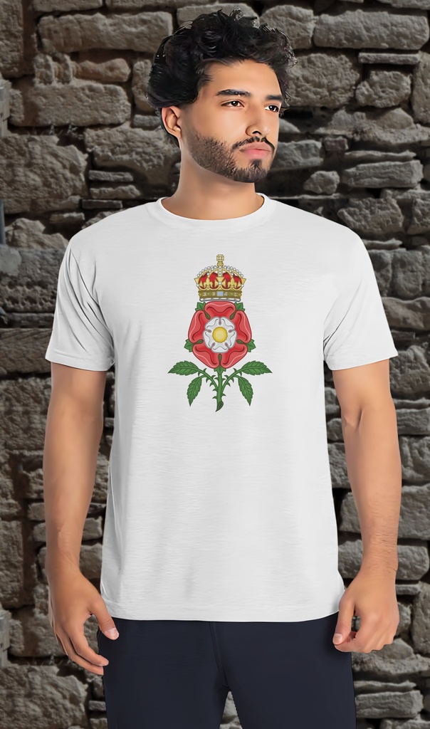 "Tudor Rose Heraldry" T-Shirt Unisex (Small, White)