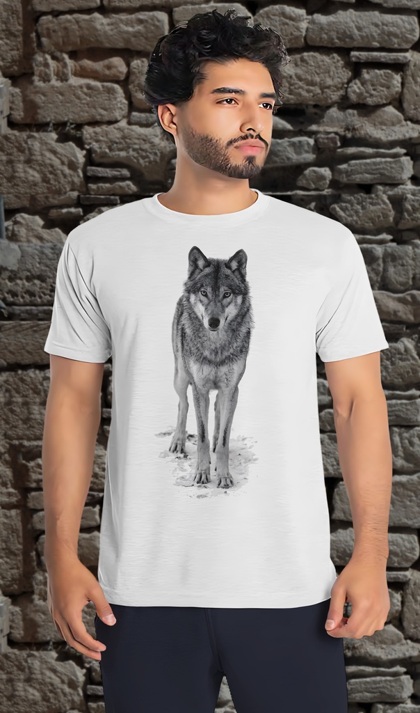 "Wild Wolf" T-Shirt Unisex (Small, White)