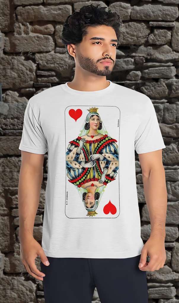 "Queen of Hearts" T-Shirt Unisex (Small, White)