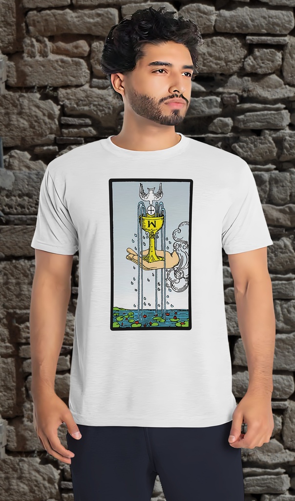 "Ace of Cups" T-Shirt Unisex (Small, White)