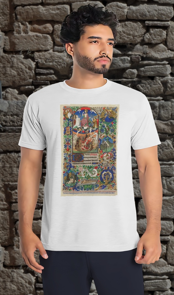 "Bedford Hours - Last Judgement" T-Shirt Unisex (Small, White)