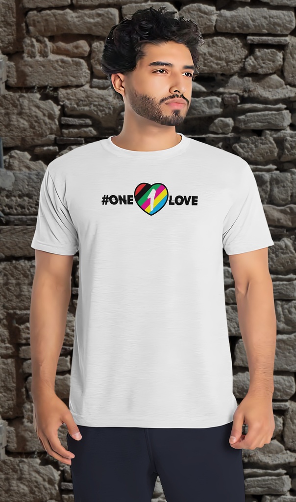 "One Love" T-Shirt Unisex (Small, White)
