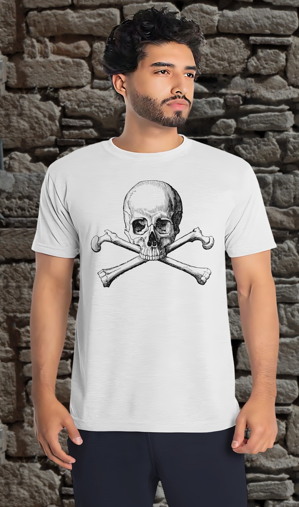 "Skull and Crossbones" T-Shirt Unisex (Child 104 (2-3 years) 2T/3T, White)