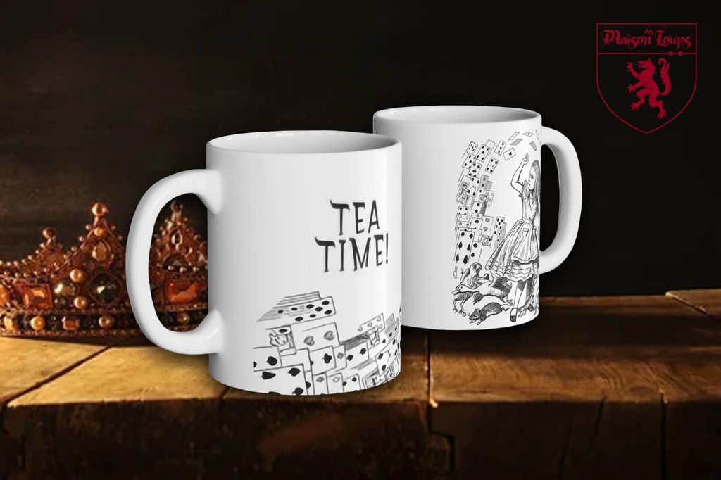 "Alice in Wonderland - Tea Time Cards" Mug (White)