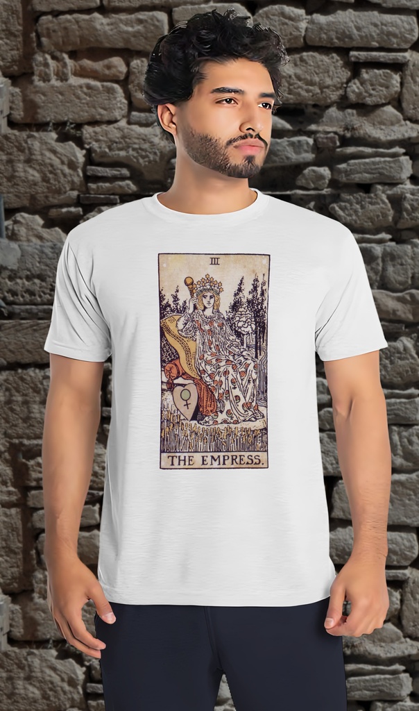 "Vintage Tarot - The Empress" T-Shirt Unisex (Small, White)