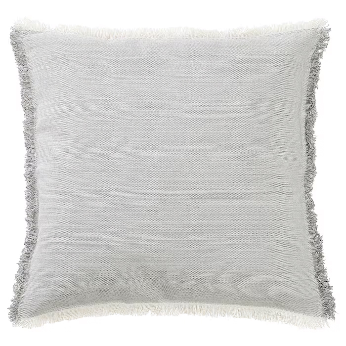 Rustic Fringed 50cm x 50cm Cushion Cover (Grey)