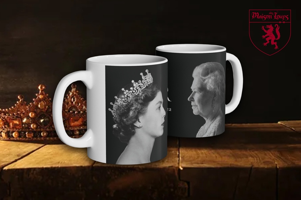 "Queen Elizabeth II - The Queens 70 Year Reign" Mug (White)