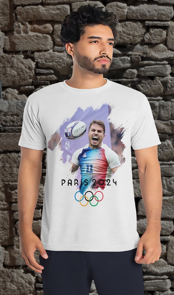 "Antoine Dupont - Olympics" T-Shirt Unisex (Child 12-13, White)