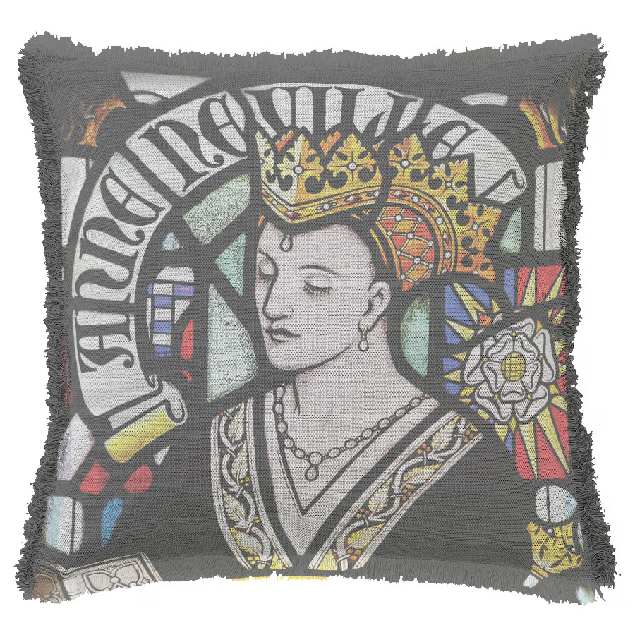 "Anne Neville" 50cm x 50cm Fringed Cotton/Poly Cushion Cover