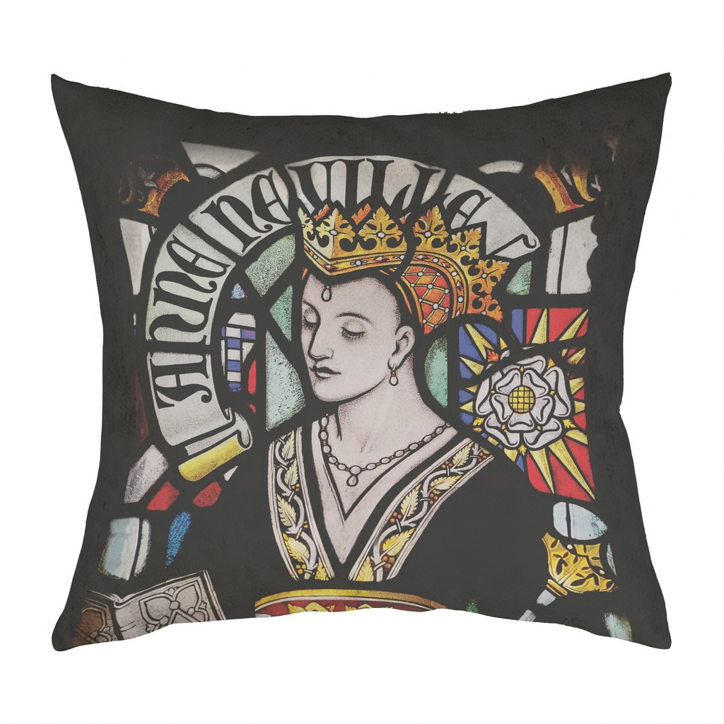 "Anne Neville" 40cm x 40cm Faux Leather Cushion Cover (Antique White)