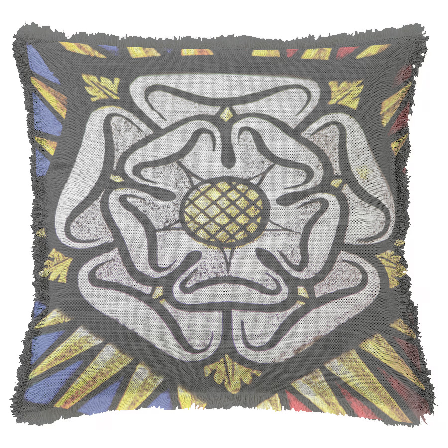 "York Rose" 50cm x 50cm Fringed Cotton/Poly Cushion Cover