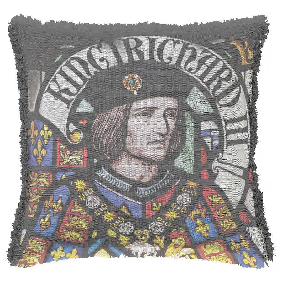 "Richard III Stained Glass" 50cm x 50cm Fringed Cotton/Poly Cushion Cover